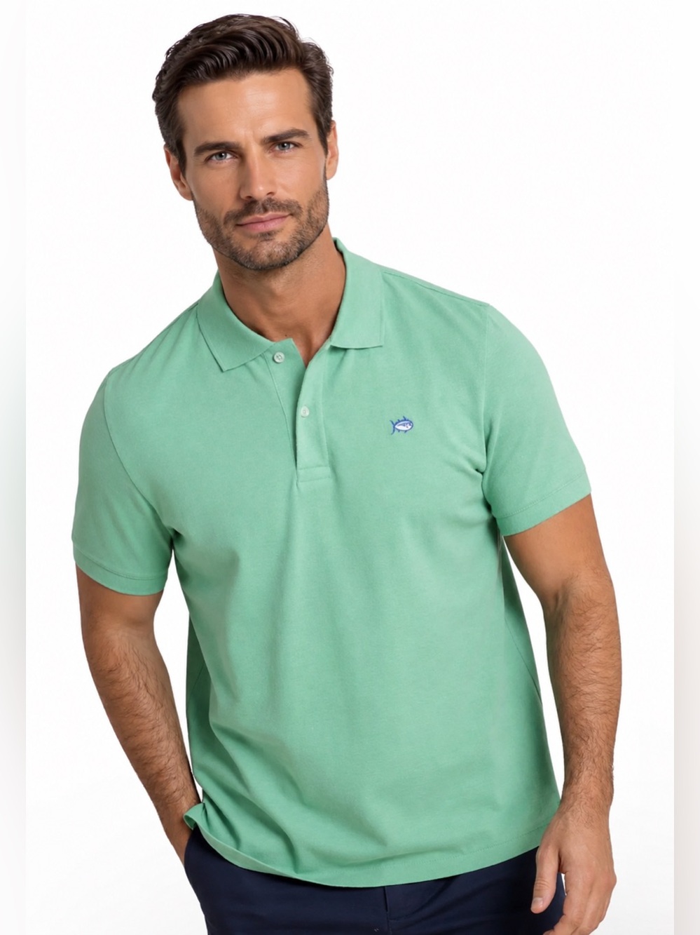 Southern Tide Skipjack Polo Shirt XL Mint Green Cotton Stretch Short Sleeve Men’